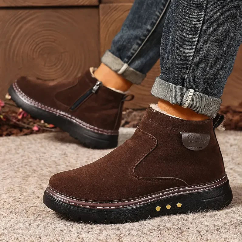 Men’s Fleece-Lined Zip Winter Comfort Boots
