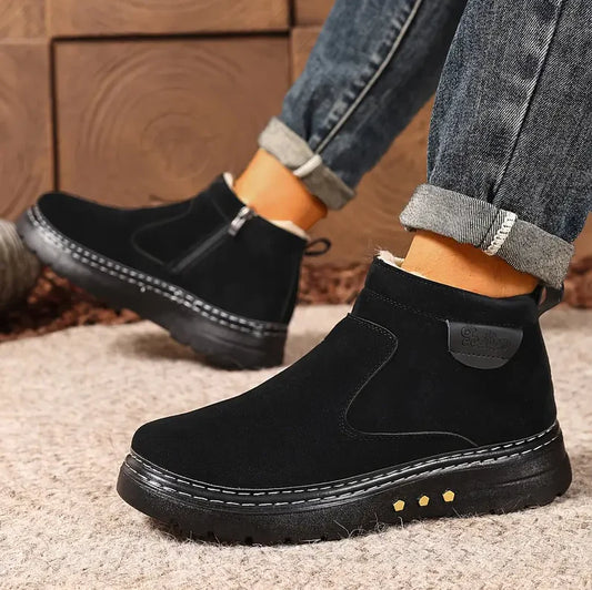 Men’s Fleece-Lined Zip Winter Comfort Boots