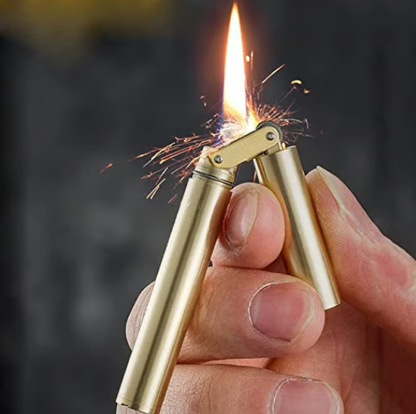 Vintage Metal Trench Lighter with Nunchaku Design