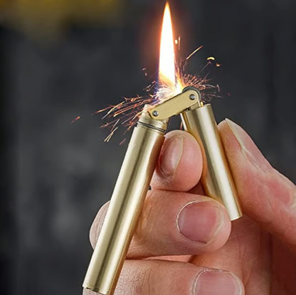 Vintage Metal Trench Lighter with Nunchaku Design