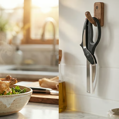 2-in-1 Detachable Kitchen Scissor Knife