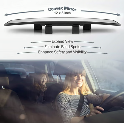 Universal Clip-On Panoramic Wide-Angle Rearview Mirror