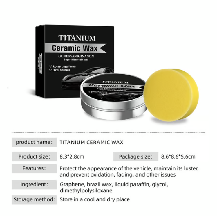 Titanium Ceramic Wax Cream – 9H Hardness Protection with High-Gloss Finish in 15 Minutes