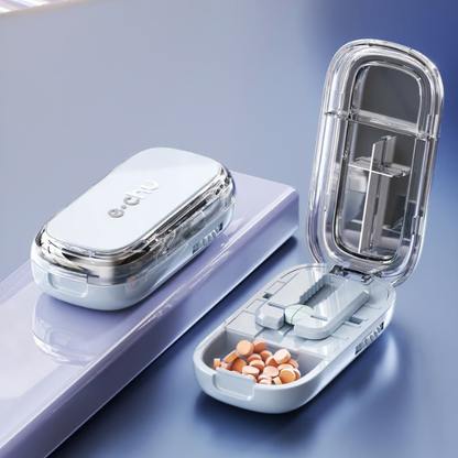 Compact Precision Tablet Splitter with Storage Compartment