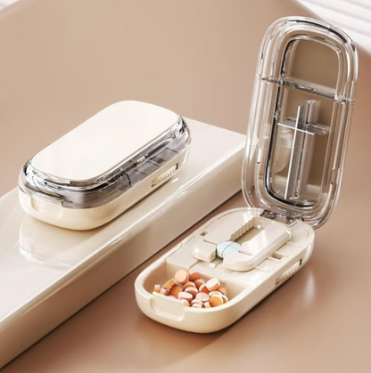 Compact Precision Tablet Splitter with Storage Compartment