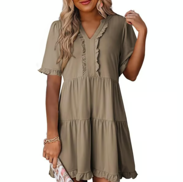 Women’s Relaxed V-Neck Everyday Mini Dress