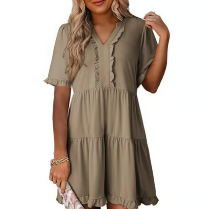 Women’s Relaxed V-Neck Everyday Mini Dress