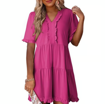 Women’s Relaxed V-Neck Everyday Mini Dress