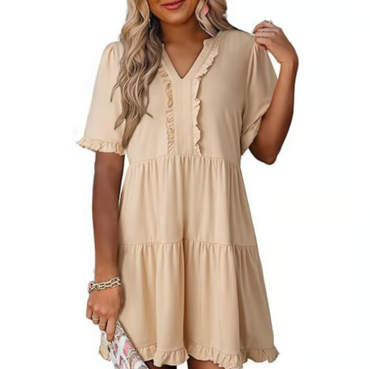 Women’s Relaxed V-Neck Everyday Mini Dress