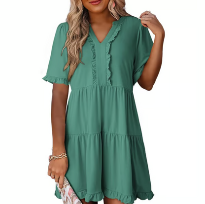 Women’s Relaxed V-Neck Everyday Mini Dress