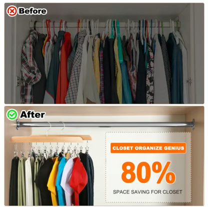 Vertical 10-Clip Hanging Wardrobe Organiser