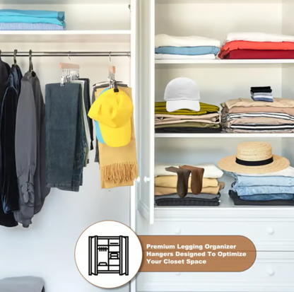Vertical 10-Clip Hanging Wardrobe Organiser