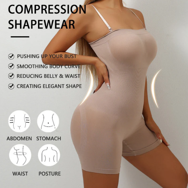 Women’s Sculpting Seamless Bodysuit with Adjustable Straps