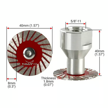 1.57" Diamond Cutting Disc Set with Removable Flange