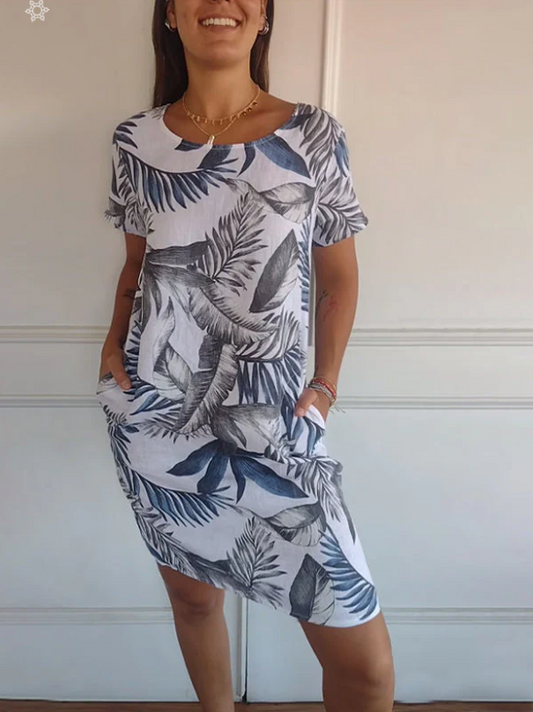 Women’s Lurevia Palm Print Pocket Dress