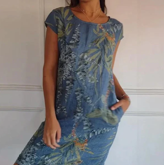 Women’s Lurevia Palm Print Pocket Dress
