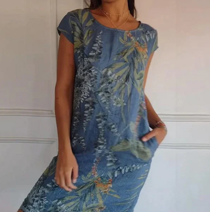 Women’s Lurevia Palm Print Pocket Dress