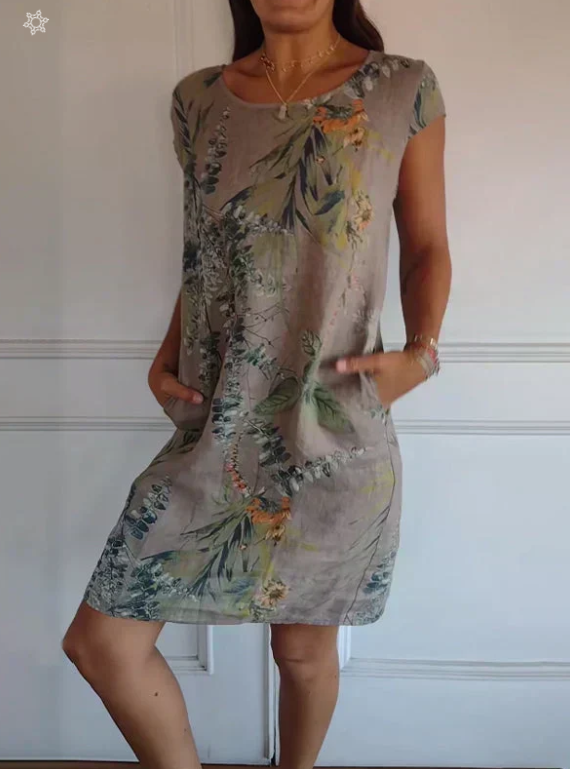 Women’s Lurevia Palm Print Pocket Dress