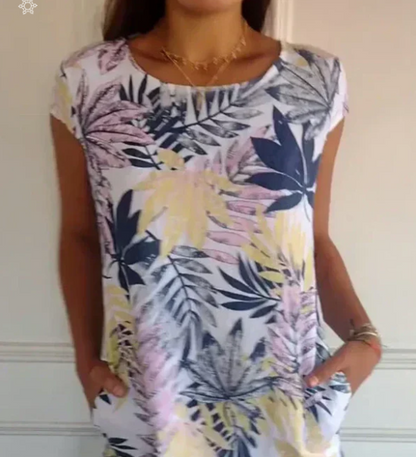 Women’s Lurevia Palm Print Pocket Dress