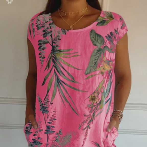 Women’s Lurevia Palm Print Pocket Dress