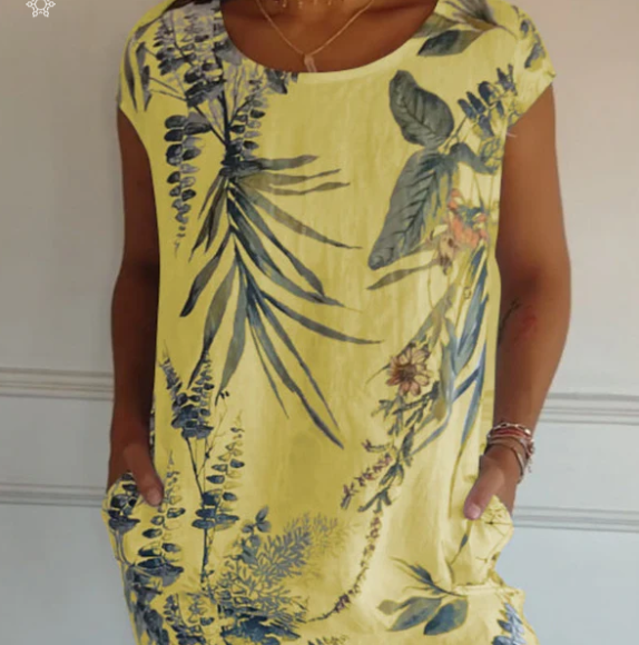 Women’s Lurevia Palm Print Pocket Dress