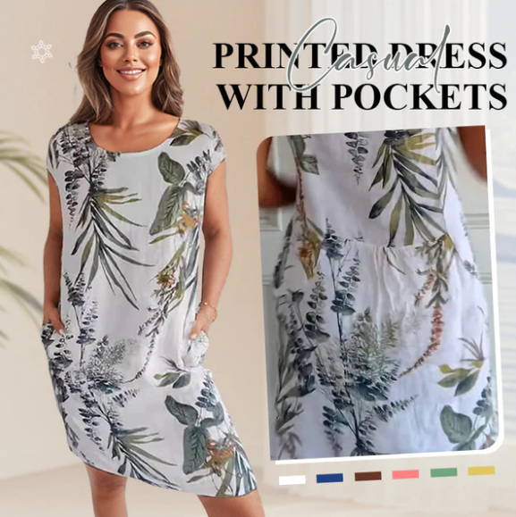 Women’s Lurevia Palm Print Pocket Dress