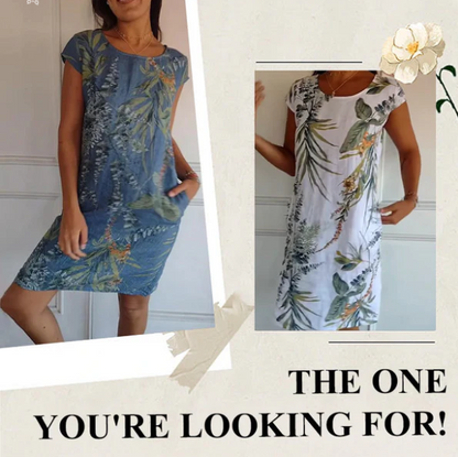 Women’s Lurevia Palm Print Pocket Dress