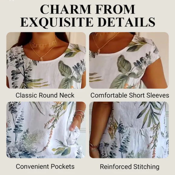 Women’s Lurevia Palm Print Pocket Dress