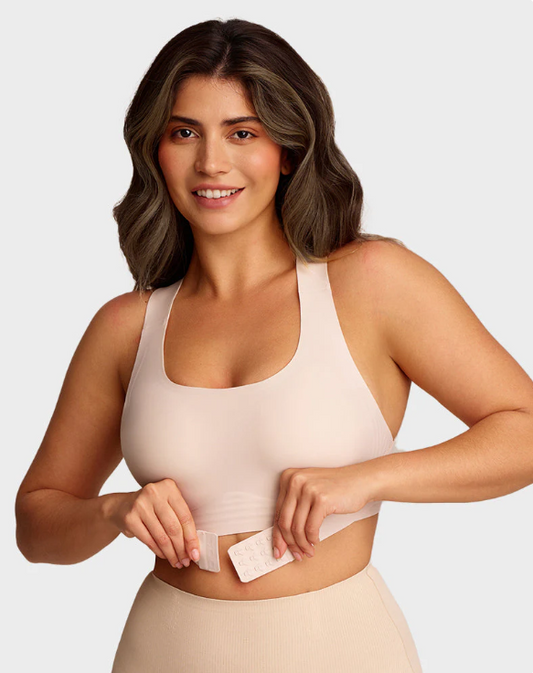 Women’s Front-Fastening Cross-Back Support Bra