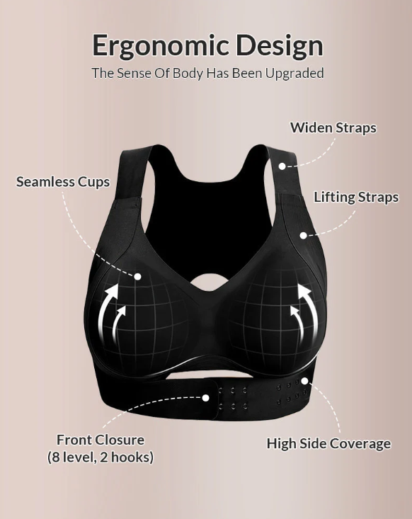 Women’s Front-Fastening Cross-Back Support Bra