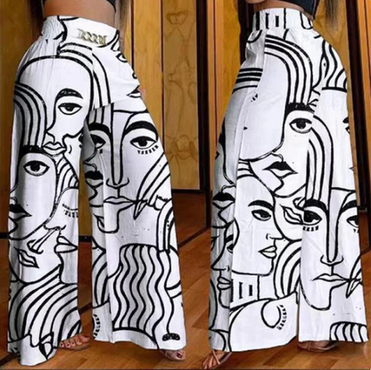 Women’s High-Rise Wide-Leg Trousers with Belt