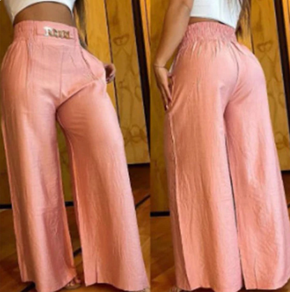 Women’s High-Rise Wide-Leg Trousers with Belt