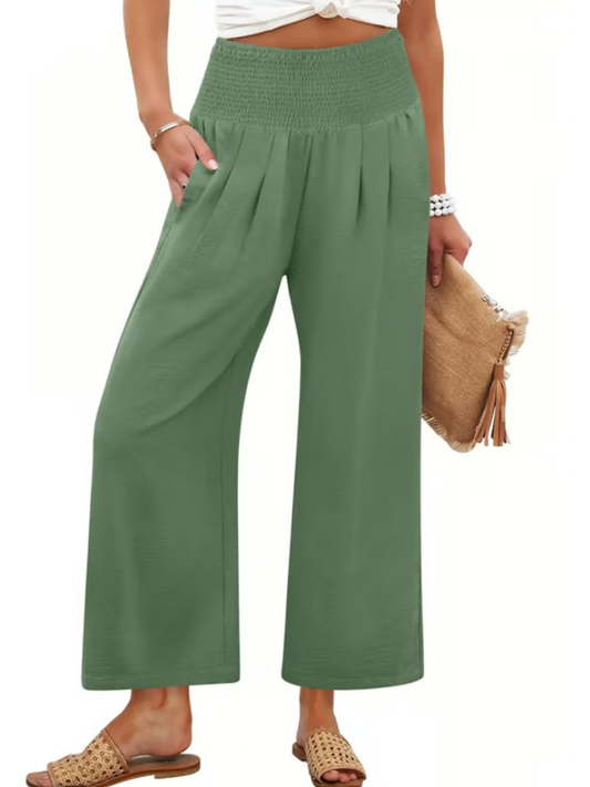 Women’s Elowen Smocked Wide-Leg Palazzo Trousers
