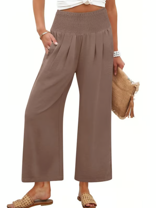Women’s Elowen Smocked Wide-Leg Palazzo Trousers