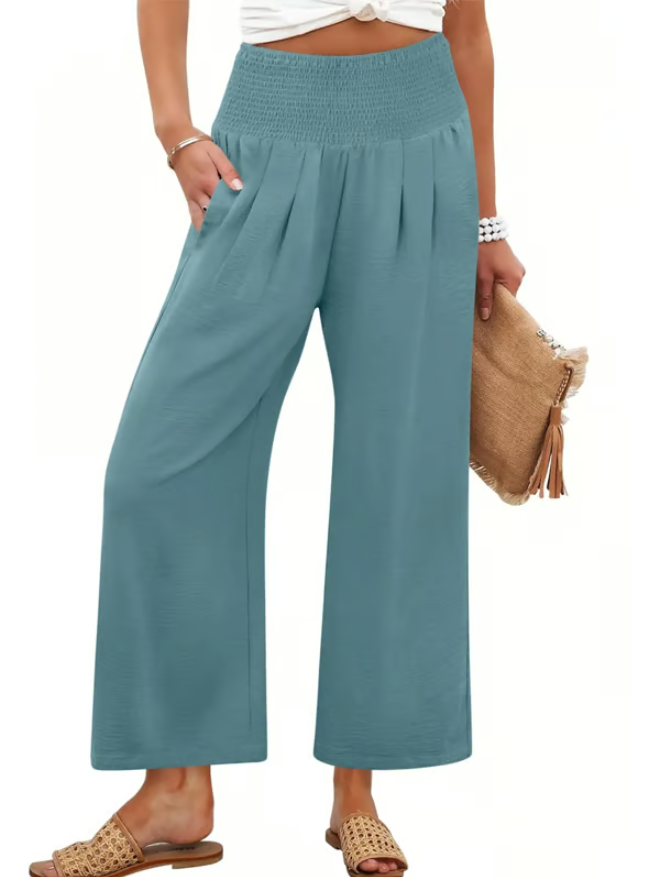 Women’s Elowen Smocked Wide-Leg Palazzo Trousers