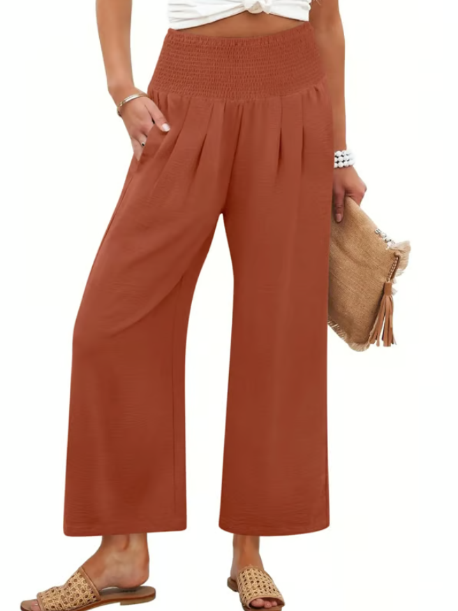 Women’s Elowen Smocked Wide-Leg Palazzo Trousers
