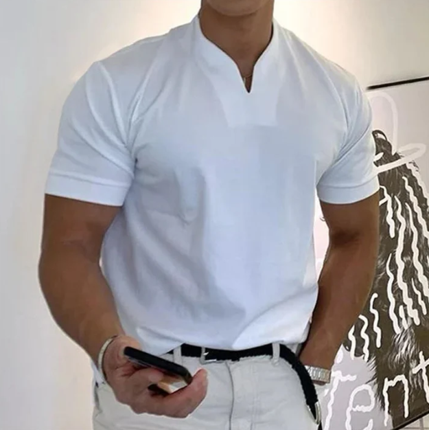 Men’s Classic Business V-Neck Short Sleeve T-Shirt