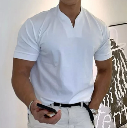 Men’s Classic Business V-Neck Short Sleeve T-Shirt