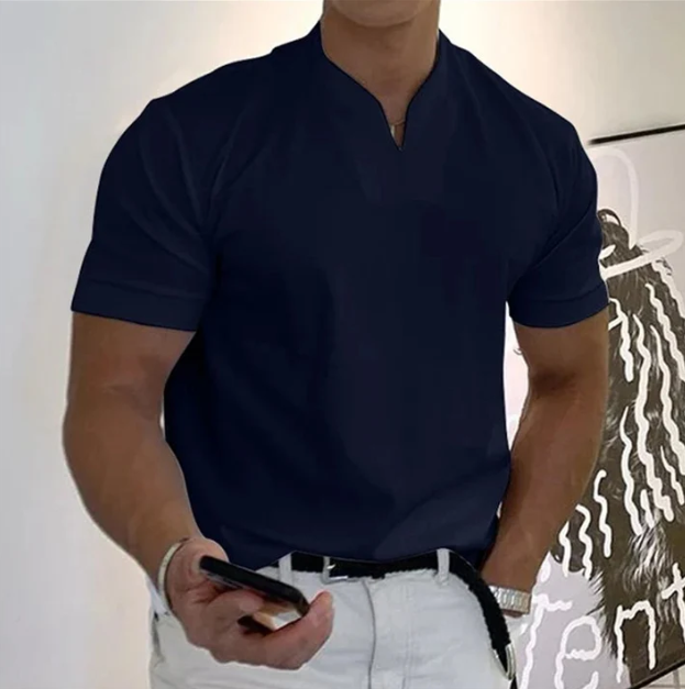 Men’s Classic Business V-Neck Short Sleeve T-Shirt