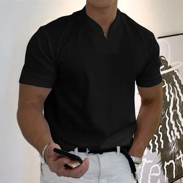 Men’s Classic Business V-Neck Short Sleeve T-Shirt