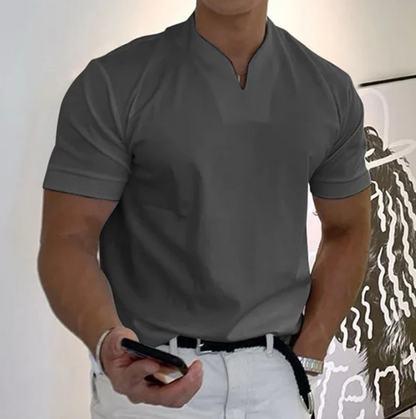 Men’s Classic Business V-Neck Short Sleeve T-Shirt