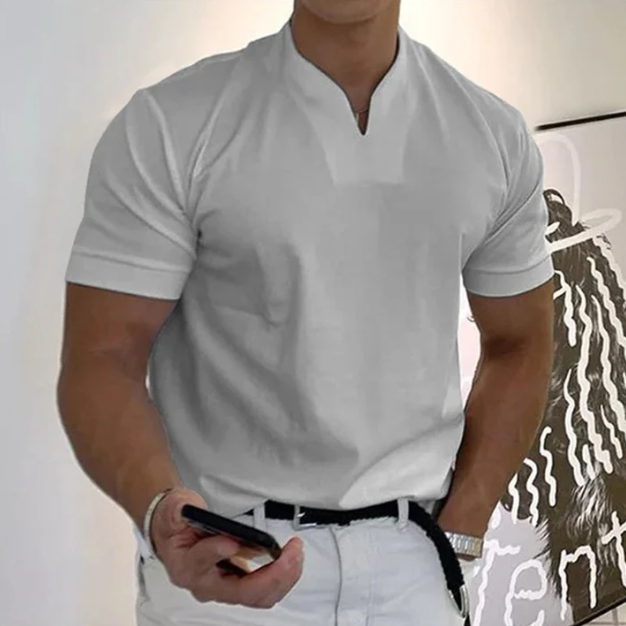 Men’s Classic Business V-Neck Short Sleeve T-Shirt