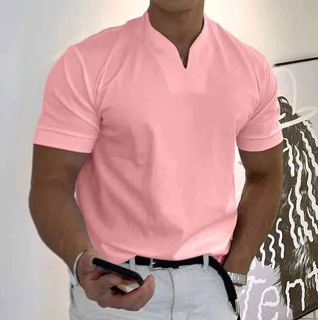 Men’s Classic Business V-Neck Short Sleeve T-Shirt