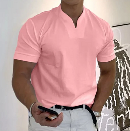Men’s Classic Business V-Neck Short Sleeve T-Shirt