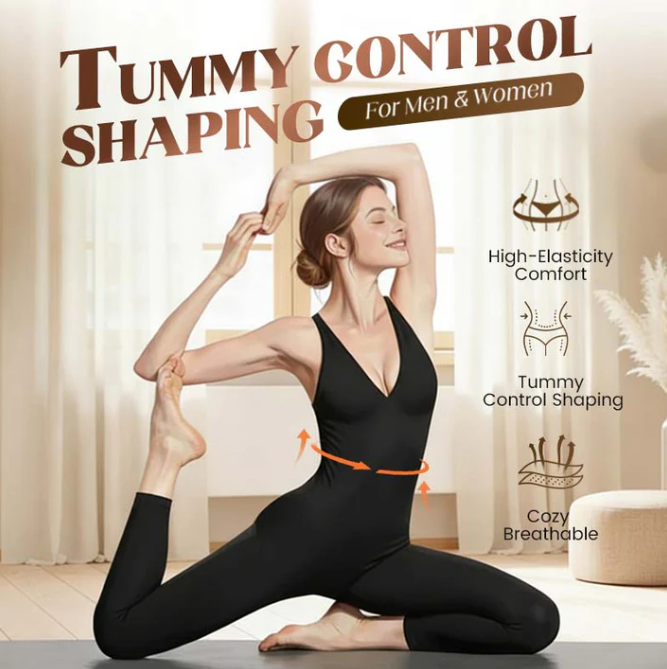 Women’s High-Stretch Ribbed V-Neck Active Jumpsuit