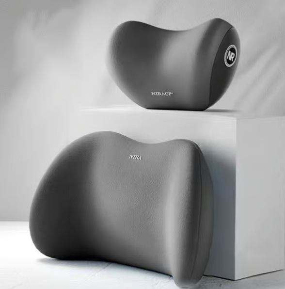 Car Memory Foam Headrest & Lumbar Support Cushion Set