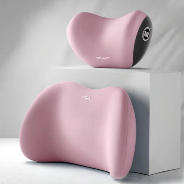 Car Memory Foam Headrest & Lumbar Support Cushion Set