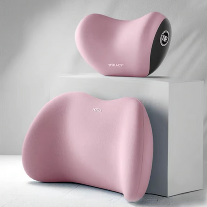 Car Memory Foam Headrest & Lumbar Support Cushion Set
