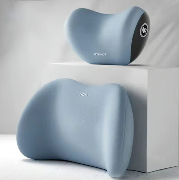 Car Memory Foam Headrest & Lumbar Support Cushion Set