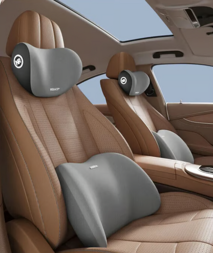 Car Memory Foam Headrest & Lumbar Support Cushion Set